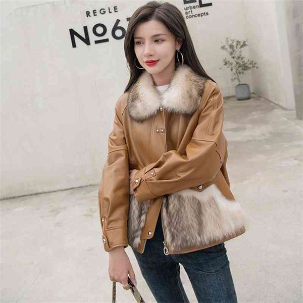 2021 fox fur grass coat atmospheric thickening haining new winter leather women's splicing, Black
2021 fox fur grass coat atmospheric thickening haining new winter leather women's splicing, Black
