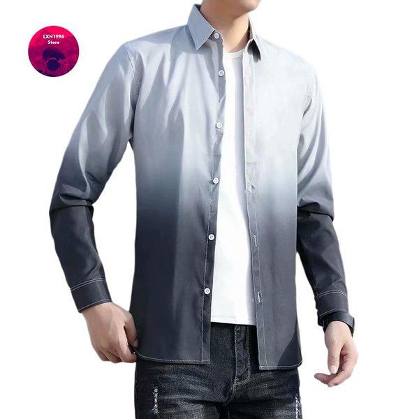 men's casual shirts harajuku long sleeve button up social shirt hawaiian summer black white gradient vintage fashion clothing top, White;black
men's casual shirts harajuku long sleeve button up social shirt hawaiian summer black white gradient vintage fashion clothing top, White;black