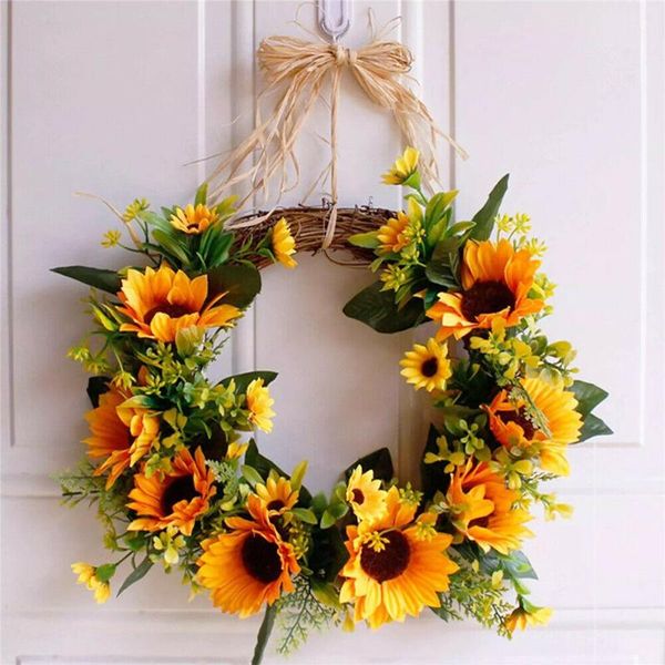 decorative flowers & wreaths artificial sunflower wreath garland ornament door hanging flower decor craft wall home party wedding decoration
decorative flowers & wreaths artificial sunflower wreath garland ornament door hanging flower decor craft wall home party wedding decoration