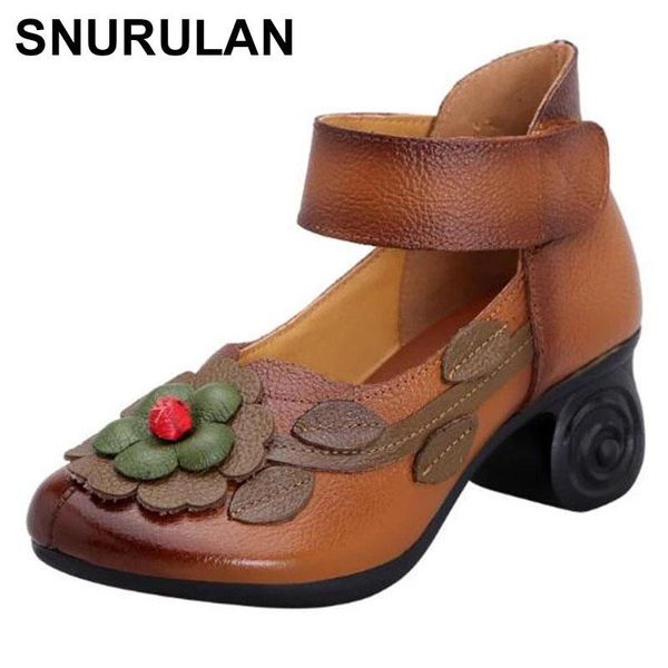dress shoes snurulanethnic style women's summer leather flowers round non-slip retro middle-aged elderly mother roman pumps gift, Black 
dress shoes snurulanethnic style women's summer leather flowers round non-slip retro middle-aged elderly mother roman pumps gift, Black