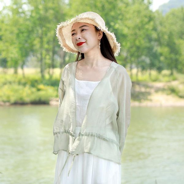 women thin coat casual summer sun protection clothes female short cardigan shirt blouse for woman covers blusa women's blouses & shirt, White
women thin coat casual summer sun protection clothes female short cardigan shirt blouse for woman covers blusa women's blouses & shirt, White
