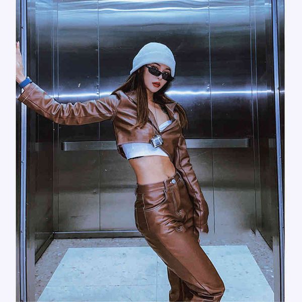 women's jackets high-end watchable niche european and american brown coffee open color thread leather from tender plutonium jyp2, Black;brown
women's jackets high-end watchable niche european and american brown coffee open color thread leather from tender plutonium jyp2, Black;brown
