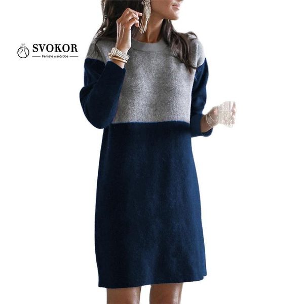 casual dresses svokor patchwork straight women dress autumn winter mini long sleeve knitted plus size, Black;gray
casual dresses svokor patchwork straight women dress autumn winter mini long sleeve knitted plus size, Black;gray