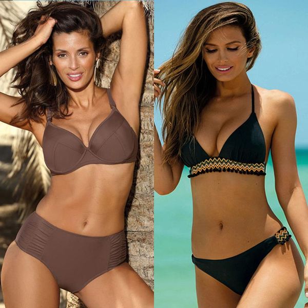 women's swimwear rinabe est push up bikini female ruffle swimsuit solid set bathing suit women v neck biquini bechwear bikinis, White;black
women's swimwear rinabe est push up bikini female ruffle swimsuit solid set bathing suit women v neck biquini bechwear bikinis, White;black