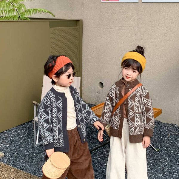 autumn winter korean style retro fashion geometric pattern cardigans children knitted warm sweaters y1024, Blue
autumn winter korean style retro fashion geometric pattern cardigans children knitted warm sweaters y1024, Blue