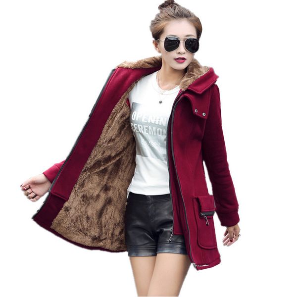plus size autumn female hoodies sweaters fashion thick zipper velo casual outwear with hoodie women's jackets ed0o, Black
plus size autumn female hoodies sweaters fashion thick zipper velo casual outwear with hoodie women's jackets ed0o, Black