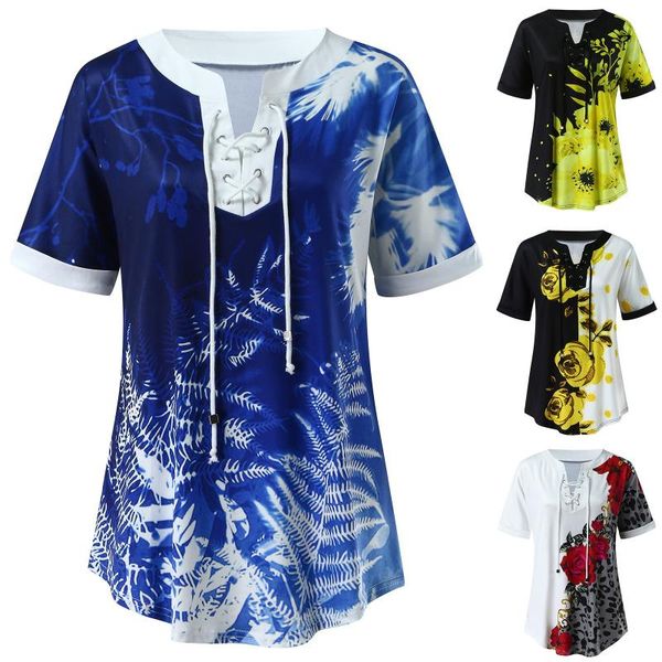 women's blouses & shirts flower leopard oversized t-shirt female 2021 bandage summer v-neck casual t-shirts with short sleeve tee s, White
women's blouses & shirts flower leopard oversized t-shirt female 2021 bandage summer v-neck casual t-shirts with short sleeve tee s, White