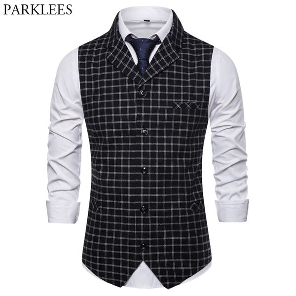 men's plaid turn down collar suit vests spring slim fit sleeveless vest waistcoat men business formal tuxedo vest m-3xl 210522, Black;white
men's plaid turn down collar suit vests spring slim fit sleeveless vest waistcoat men business formal tuxedo vest m-3xl 210522, Black;white