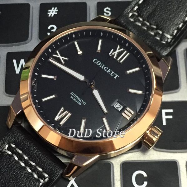 wristwatches 41mm 2022 mens leisure watches rose gold case black dial date seagull movement automatic watch, Slivery;brown
wristwatches 41mm 2022 mens leisure watches rose gold case black dial date seagull movement automatic watch, Slivery;brown