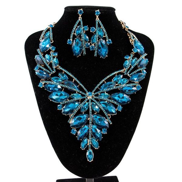 earrings & necklace elegant bridal jewelry sets wedding costume and shining crystal gold color jewellery for brides, Silver
earrings & necklace elegant bridal jewelry sets wedding costume and shining crystal gold color jewellery for brides, Silver