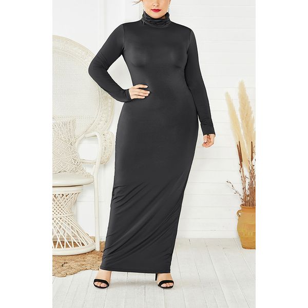 muslim autumn turtleneck dress long sleeve women's fashion large size banquet simple pure color, Black
muslim autumn turtleneck dress long sleeve women's fashion large size banquet simple pure color, Black
