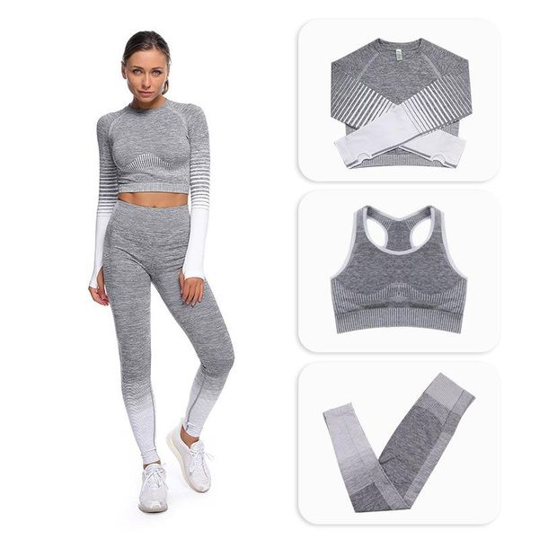 women yoga 3-piece set seamless fitness sport sets long sleeve+bra clothing female gym running clothes outfit
women yoga 3-piece set seamless fitness sport sets long sleeve+bra clothing female gym running clothes outfit