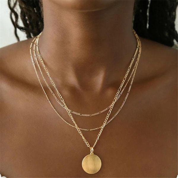 gold silver color frosted disc pendant multilevel necklaces for women fashion simple chain necklace female jewelry gift
gold silver color frosted disc pendant multilevel necklaces for women fashion simple chain necklace female jewelry gift