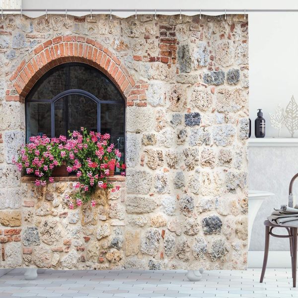 tuscan shower curtain, gothic architecture abandoned old stone house vintage stairs in tuscany, cloth fabric bathroom decor set
tuscan shower curtain, gothic architecture abandoned old stone house vintage stairs in tuscany, cloth fabric bathroom decor set