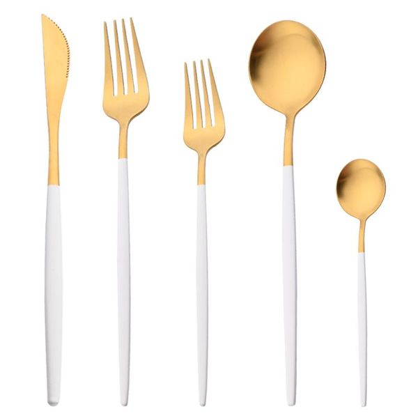 flatware sets 1/2/4/6 set white gold dinnerware cutlery stainless steel tableware matte fork tea spoon knife
flatware sets 1/2/4/6 set white gold dinnerware cutlery stainless steel tableware matte fork tea spoon knife