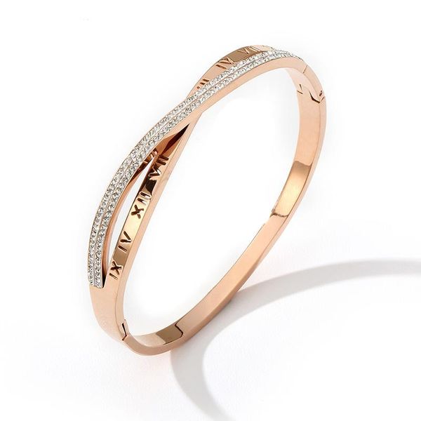 arrival quality rose gold color roman numerals and rhinestone women bangle / fashion stainless jewelry, Black
arrival quality rose gold color roman numerals and rhinestone women bangle / fashion stainless jewelry, Black