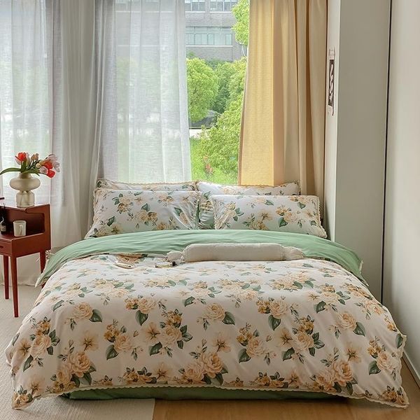 bedding sets 100%cotton farmhouse country style set ultra soft breathable lacedage duvet cover 4pcs flat/fitted sheet pillowcase
bedding sets 100%cotton farmhouse country style set ultra soft breathable lacedage duvet cover 4pcs flat/fitted sheet pillowcase