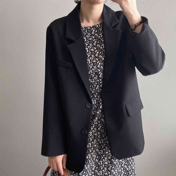 women's suits & blazers 2021 spring korean released retro leisure oversized blazer female sleeve long cardigan jacket, White;black
women's suits & blazers 2021 spring korean released retro leisure oversized blazer female sleeve long cardigan jacket, White;black