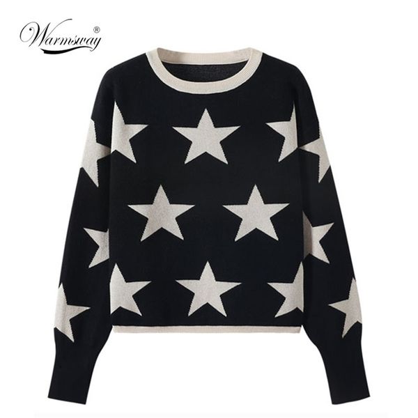 quality fall winter women's sweater o-neck star pullover knitting sweaters long sleeve with split casual jumper c-288 210806, White;black
quality fall winter women's sweater o-neck star pullover knitting sweaters long sleeve with split casual jumper c-288 210806, White;black