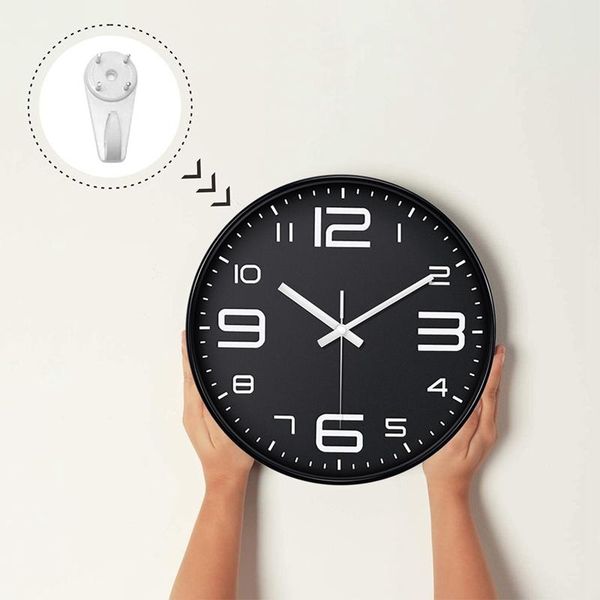 large wall clock,12 inch silent non-ticking quartz decorative clocks,for living room home office clocks
