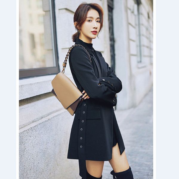 suit ribbon up tender waist korean spring loose casual mid-length wild jacket female blazer f2805 0lu7, White;black
suit ribbon up tender waist korean spring loose casual mid-length wild jacket female blazer f2805 0lu7, White;black
