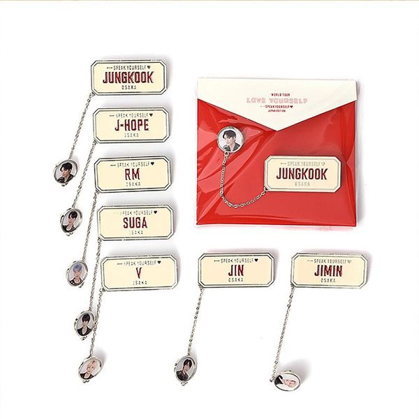 pins, brooches 1pcs bangtan boys metal chain badge speak yourself bag clothing accessories collection concert peripheral lapel pins, Gray 
pins, brooches 1pcs bangtan boys metal chain badge speak yourself bag clothing accessories collection concert peripheral lapel pins, Gray