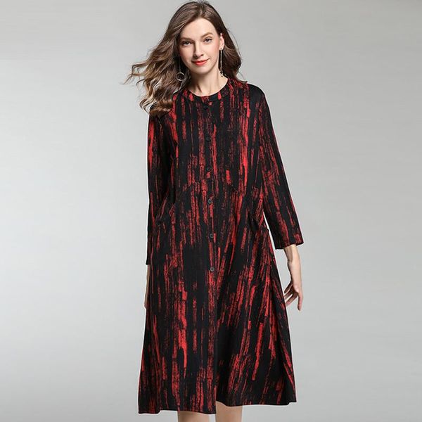 casual dresses euramerican large size lady's dress fashion o neck loose print high waist long sleeve elegant winter, Black;gray
casual dresses euramerican large size lady's dress fashion o neck loose print high waist long sleeve elegant winter, Black;gray