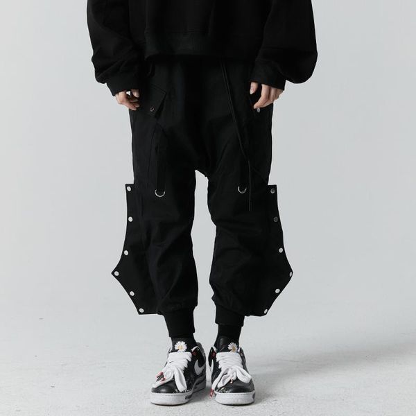 men's clothing gd hair stylist fashion catwalk low crotch tooling ribbon side breasting harem pants 27-46, Black
men's clothing gd hair stylist fashion catwalk low crotch tooling ribbon side breasting harem pants 27-46, Black