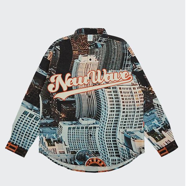 men's casual shirts 2021 autumn creative twist urban digital printing loose long sleeve shirt men women oversize, White;black
men's casual shirts 2021 autumn creative twist urban digital printing loose long sleeve shirt men women oversize, White;black