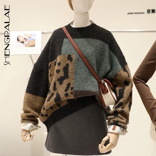 shengpalae autumn long sleeve jumper knitted loose fashion pullover femme leopard hit color sweater za5272 211011, White;black
shengpalae autumn long sleeve jumper knitted loose fashion pullover femme leopard hit color sweater za5272 211011, White;black