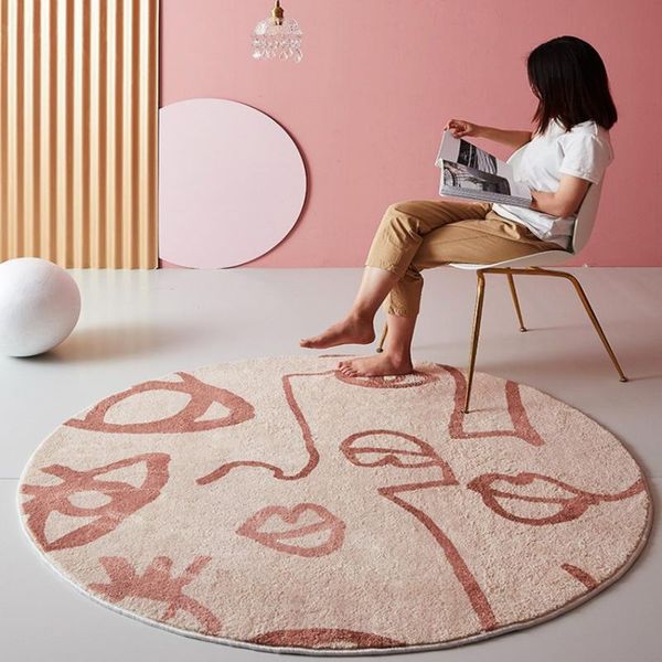 carpets ins trends pink color round shaped living room rug ,abstract faces weaved bedside carpet ,big size decoration floor mat
carpets ins trends pink color round shaped living room rug ,abstract faces weaved bedside carpet ,big size decoration floor mat