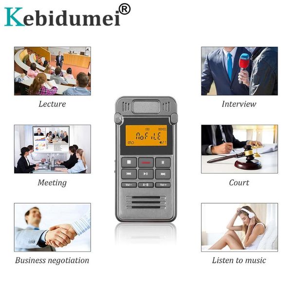 

digital voice recorder 8gb audio mp3 player wav dictaphone telephone recording with lcd display