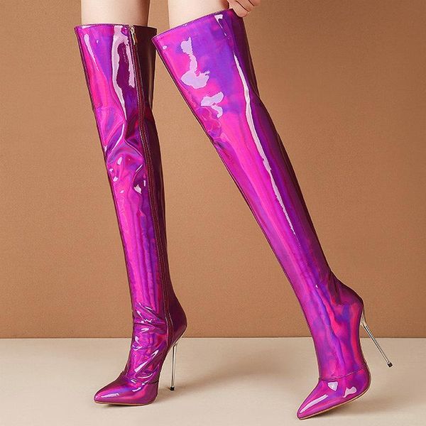 boots poined toe knee high patent leather super heels shoes woman 2021 autumn winter party basic tight size 43, Black
boots poined toe knee high patent leather super heels shoes woman 2021 autumn winter party basic tight size 43, Black