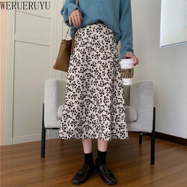 werueruyu retro floral skirt autumn and winter women's skirt high waist slimming mid-length hip skirt elastic waist women 210608, Black
werueruyu retro floral skirt autumn and winter women's skirt high waist slimming mid-length hip skirt elastic waist women 210608, Black