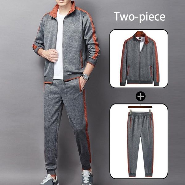men's tracksuits 2021 casual sport suit stand-up collar sweatshirt+sweatpants two piece set autumn zipper cardigan fashion men, Gray
men's tracksuits 2021 casual sport suit stand-up collar sweatshirt+sweatpants two piece set autumn zipper cardigan fashion men, Gray