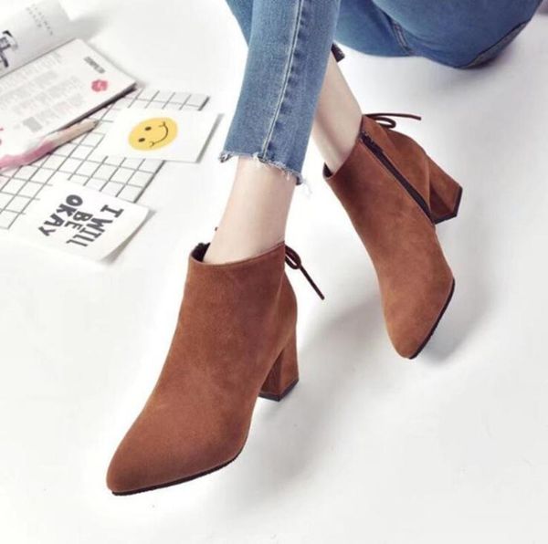 boots women's mid-heel side zipper autumn and winter suede pointed toe thick keep warm female, Black
boots women's mid-heel side zipper autumn and winter suede pointed toe thick keep warm female, Black