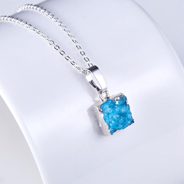 pendant necklaces 1pc stone square natural quartz crystal cluster pendants for women drusy druzy silver color chain necklace jewelry
pendant necklaces 1pc stone square natural quartz crystal cluster pendants for women drusy druzy silver color chain necklace jewelry