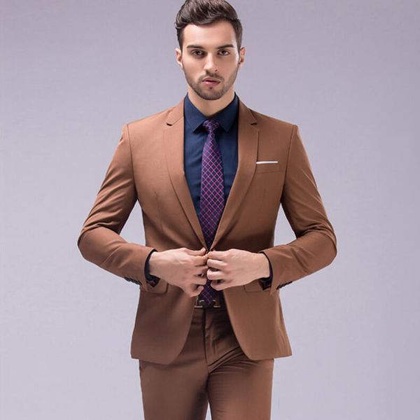 brown men suits for wedding slim fit groom tuxedos notched lapel formal business man suit 2pcs(jacket+pants) costumes de mariage, Black;gray
brown men suits for wedding slim fit groom tuxedos notched lapel formal business man suit 2pcs(jacket+pants) costumes de mariage, Black;gray