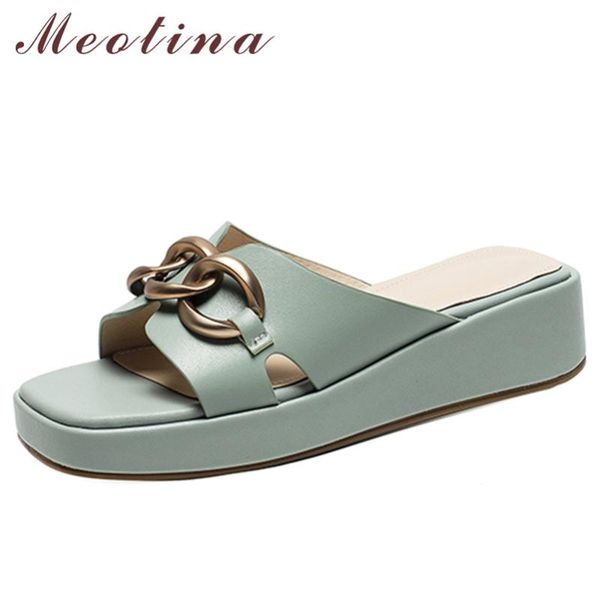 sandals meotina women genuine leather shoes flat platform slides chains square toe slippers 2021 summer ladies footwear green 40, Black
sandals meotina women genuine leather shoes flat platform slides chains square toe slippers 2021 summer ladies footwear green 40, Black