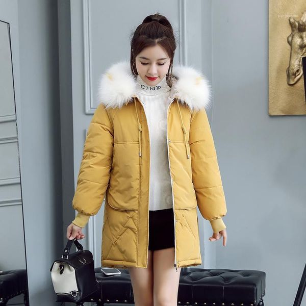 women's down & parkas women winter plus size long cotton padded jackets hooded solid with fur collar thick coats warm slim female parka, Black
women's down & parkas women winter plus size long cotton padded jackets hooded solid with fur collar thick coats warm slim female parka, Black