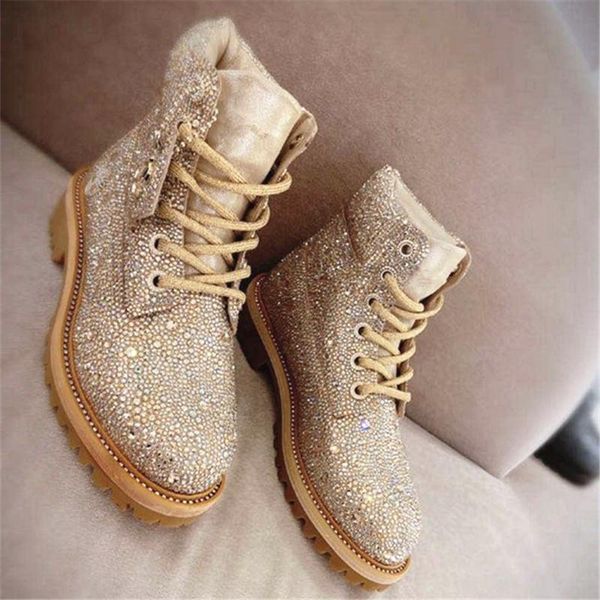 boots prowow women ankle outdoor genuine leather crystal paillette round toe lace up fashion designer, Black
boots prowow women ankle outdoor genuine leather crystal paillette round toe lace up fashion designer, Black