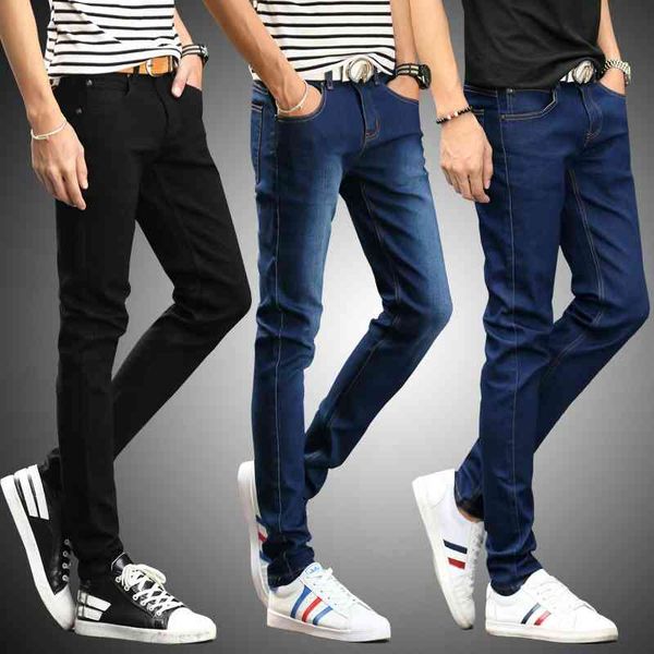 men's jeans streetwear casual denim pencil pants korean style fashion designer elastic cotton slim black simple trousers dgh5, Blue
men's jeans streetwear casual denim pencil pants korean style fashion designer elastic cotton slim black simple trousers dgh5, Blue