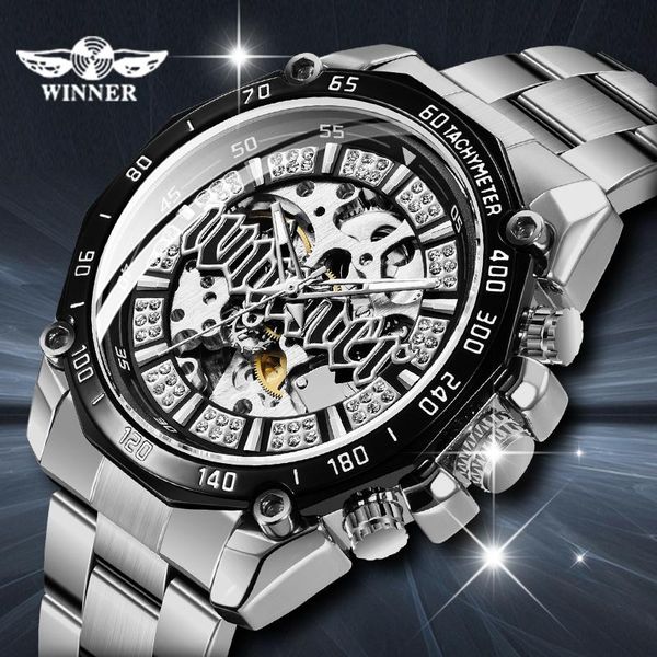 drop men automatic mechanical watch winner black stainless steel watches fashion skeleton steampunk male clock wristwatches, Slivery;brown
drop men automatic mechanical watch winner black stainless steel watches fashion skeleton steampunk male clock wristwatches, Slivery;brown