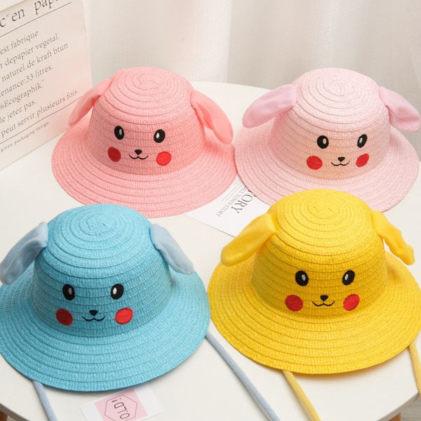 2021 children's straw hat cute creative rabbit ear moving baby cap spring and summer cartoon sun hat, Blue;gray
2021 children's straw hat cute creative rabbit ear moving baby cap spring and summer cartoon sun hat, Blue;gray