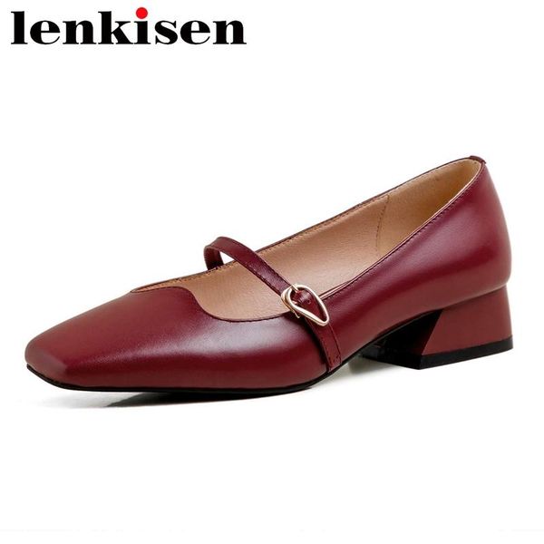 dress shoes lenkisen elegant mary janes cow leather square toe med heel brand women shallow buckle strap pumps l17, Black
dress shoes lenkisen elegant mary janes cow leather square toe med heel brand women shallow buckle strap pumps l17, Black