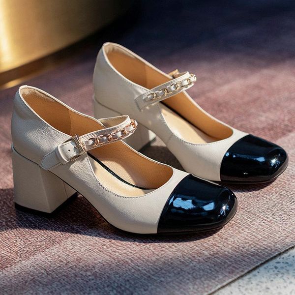 mixed colors high heels pumps for women metal buckle genuine leather women's shoes 2021 working party dress, Black
mixed colors high heels pumps for women metal buckle genuine leather women's shoes 2021 working party dress, Black