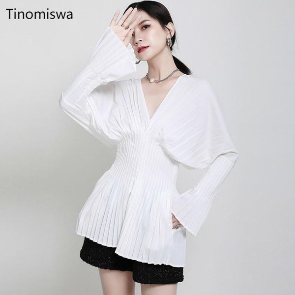neck long sleeve shirts women solid color pleated design slim waist elegant blouses female 2021 fashion blusas mujer women's, White
neck long sleeve shirts women solid color pleated design slim waist elegant blouses female 2021 fashion blusas mujer women's, White