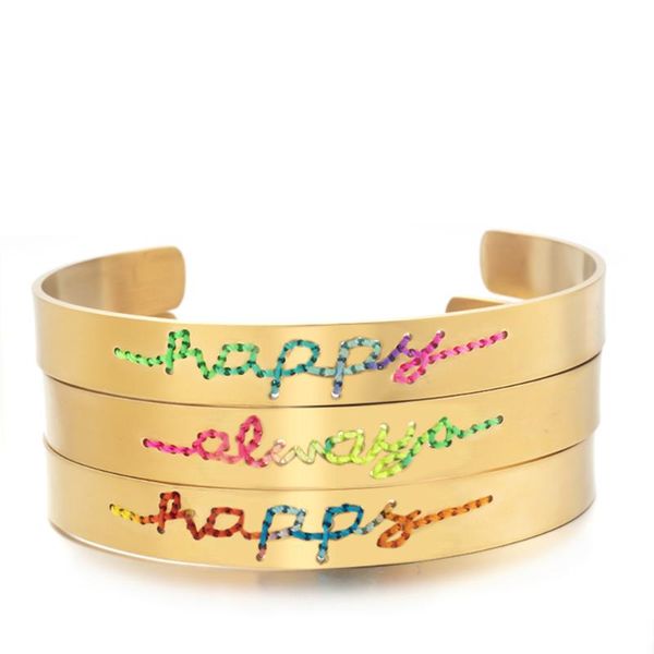 bangle miyouke trendy letter stitches cuff stainless steel gold bangles for women gift, Black
bangle miyouke trendy letter stitches cuff stainless steel gold bangles for women gift, Black