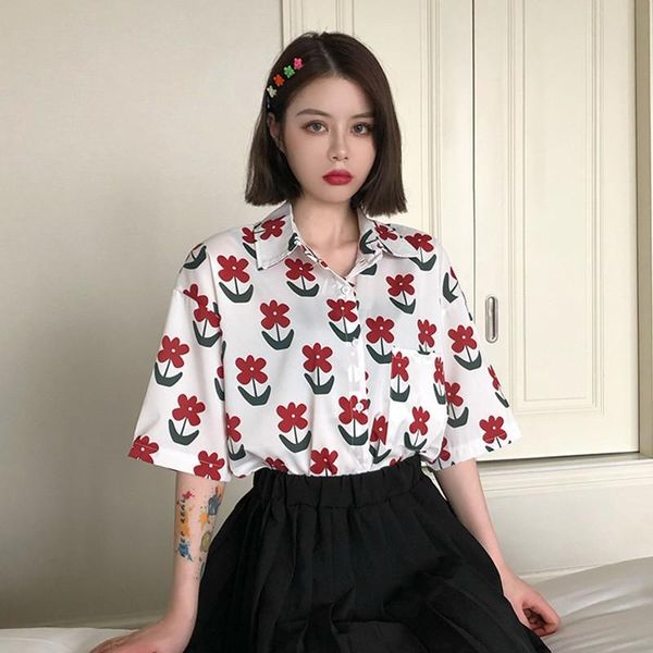 women's blouses & shirts vintage floral printed blouse casual short sleeve loose shirt summer beach top, White
women's blouses & shirts vintage floral printed blouse casual short sleeve loose shirt summer beach top, White