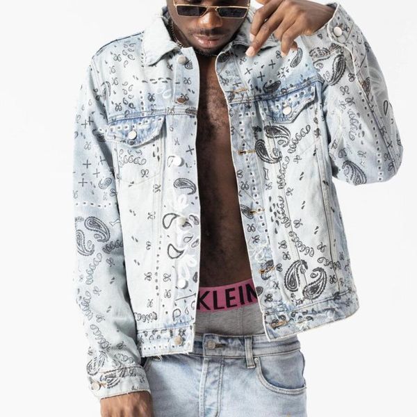 men's jackets trendy cashew flower ripped denim jacket european and american streetwear mens coats, Black;brown
men's jackets trendy cashew flower ripped denim jacket european and american streetwear mens coats, Black;brown